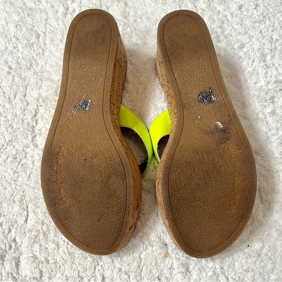 Sam Edelman Romy Y2K Cork Wedge Platform Sandals neon green Disco Size 8M womens - Picture 7 of 8